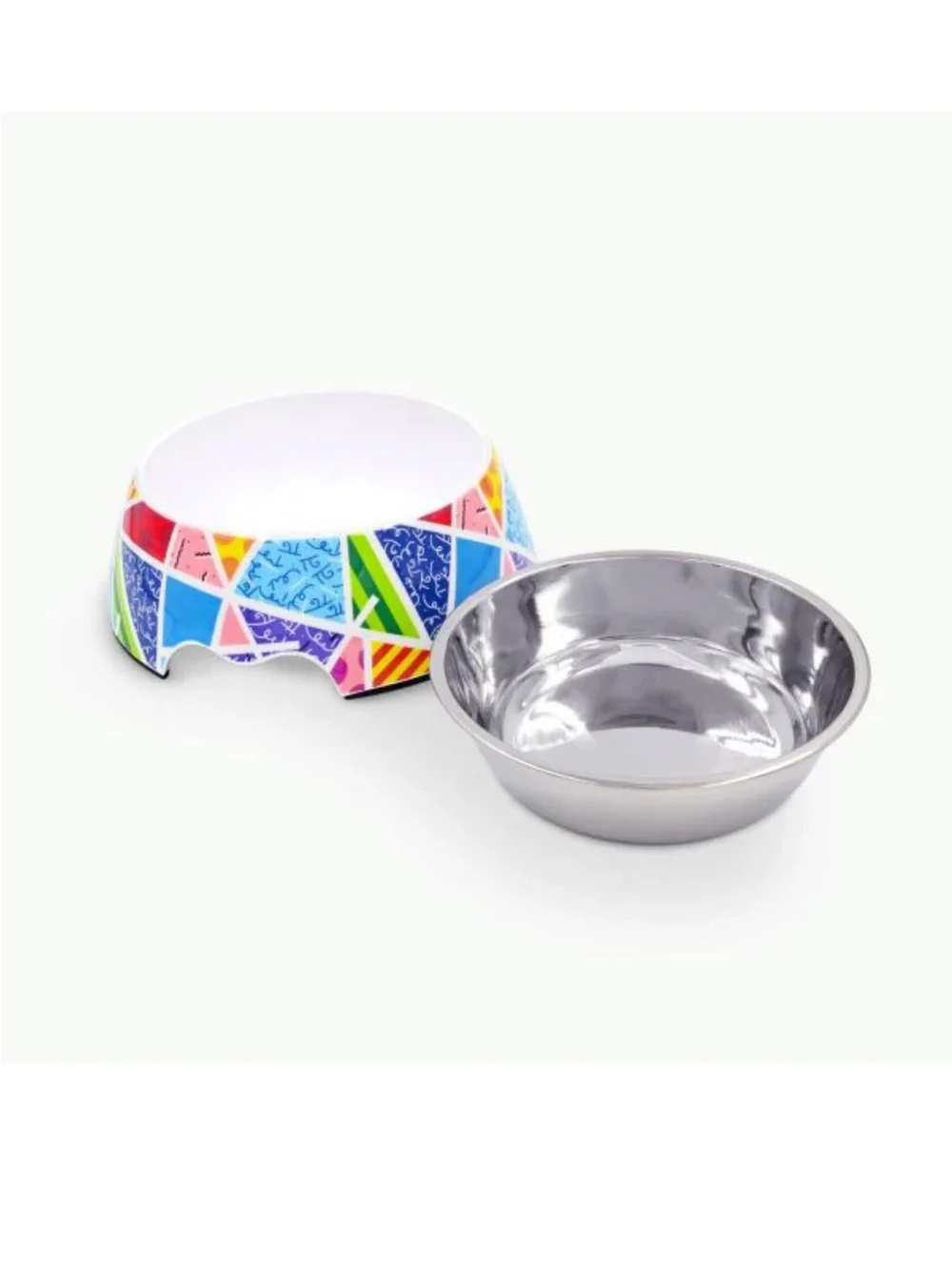 NWT ROMERO BRITTO- Britto Baby Blue Landscape Pet Bowl, Size Small- Cat or Dog